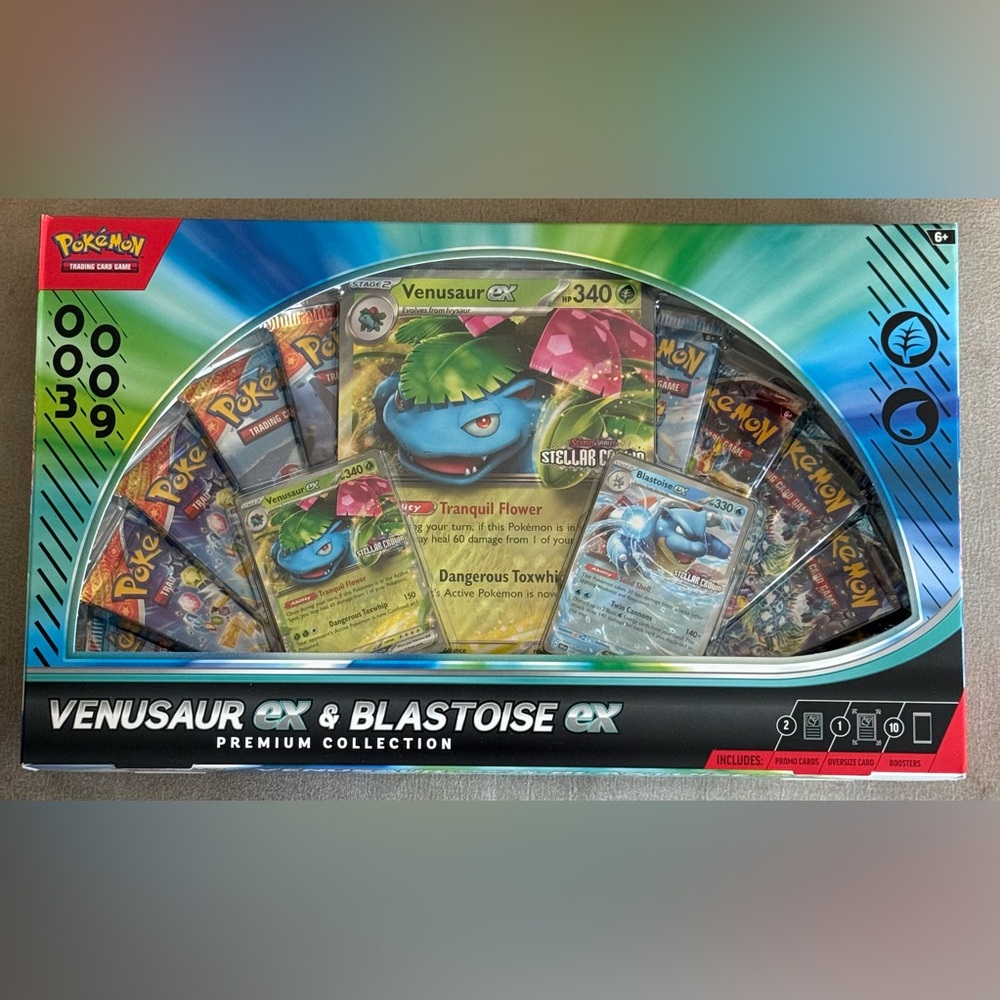 2025 Pokemon Scarlet & Violet Venusaur ex and Blastoise ex Premium Collection